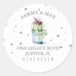 Cute Cactus Return Address Envelope Seal