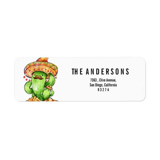 cute Cactus Return Address Label (Front)