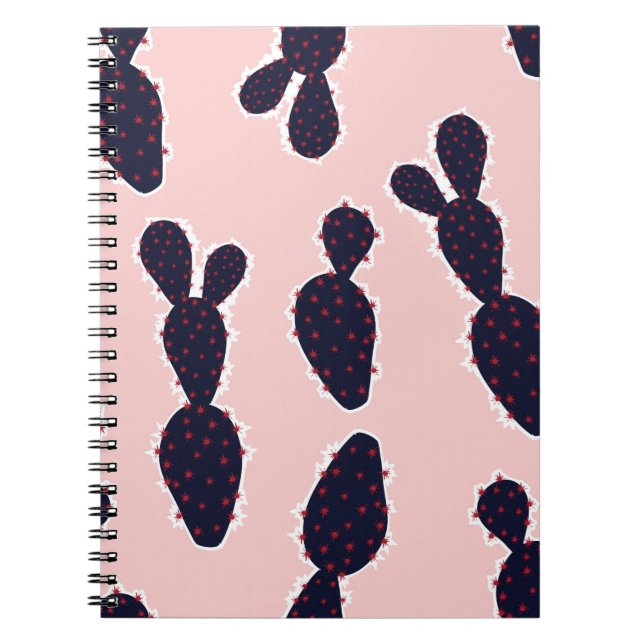Cute cactus seamless pattern sweet mood and tone,  notebook (Front)