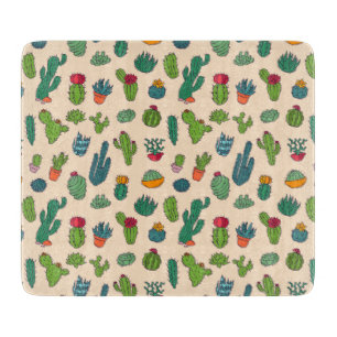 Cute Cactus Standing Pattern Cutting Board