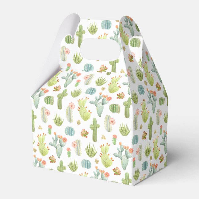 Cute Cactus Standing Pattern Favour Box (Front Side)