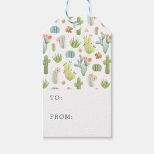 Cute Cactus Standing Pattern Gift Tags