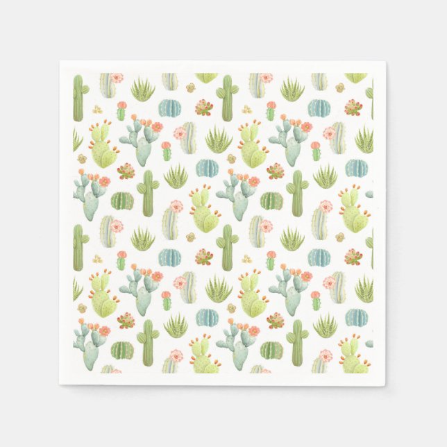 Cute Cactus Standing Pattern Napkin (Front)