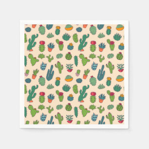 Cute Cactus Standing Pattern Napkin