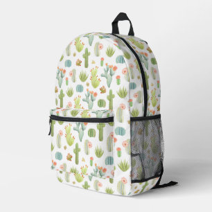 Cute Cactus Standing Pattern Printed Backpack