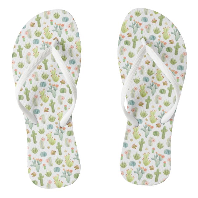 Cute Cactus Standing Pattern Thongs (Footbed)