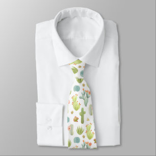 Cute Cactus Standing Pattern Tie