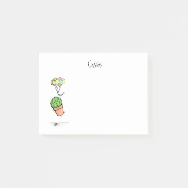 Cute Cactus Sticky Notes (Front)