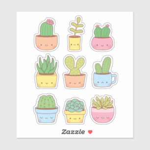 Cute Cactus Succulent Plant Doodles Collection