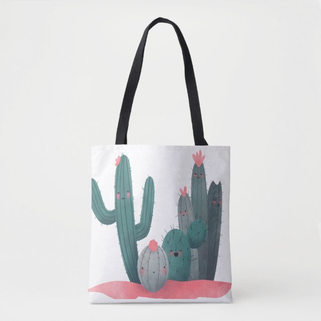 cute cactus tote bag (Front)