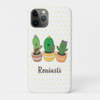 Cute cactus trio singing cartoon illustration