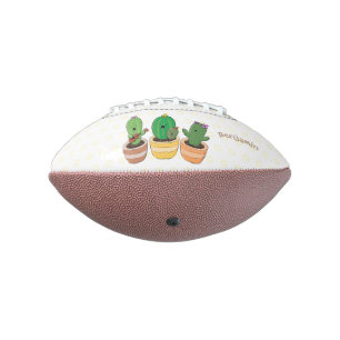 Cute cactus trio singing cartoon illustration football
