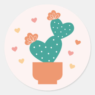 Cute Cactus Valentine's Day Sticker