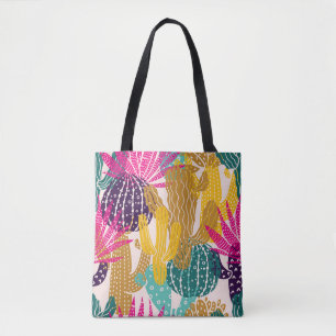 Cute Cactus Vintage Seamless Illustration. Tote Bag