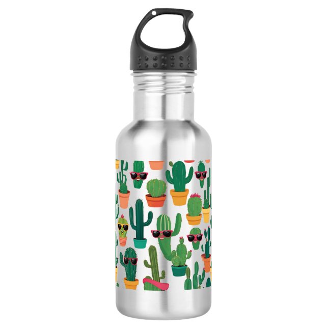 Cute Cactus Water Bottle (Front)