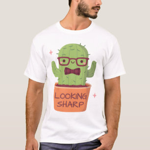 Cute Cactus With Glasses Looking Sharp T-Shirt