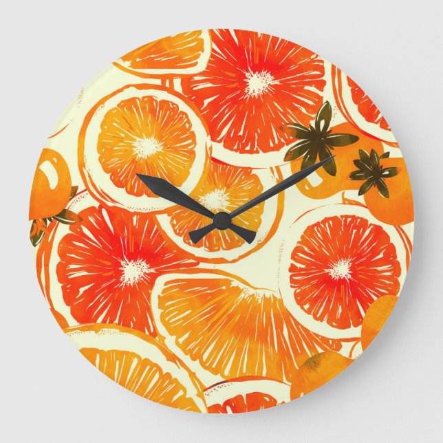 Cute Cactuses: Colourful Seamless Pattern Large Clock (Front)