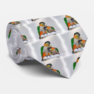 Cute Caique Parrot Pair Bird Tie