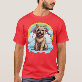 Cute Cairn Terrier Rainbow Cloud Kawaii Dog Happy  T-Shirt