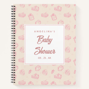 Cute Cake Baby Shower Gift List Notebook