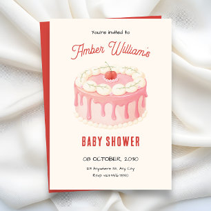 Cute cake baby shower invitation