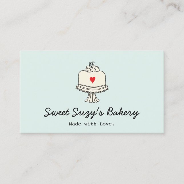 Cute Cake Baker Bake Shop Business Card (Front)