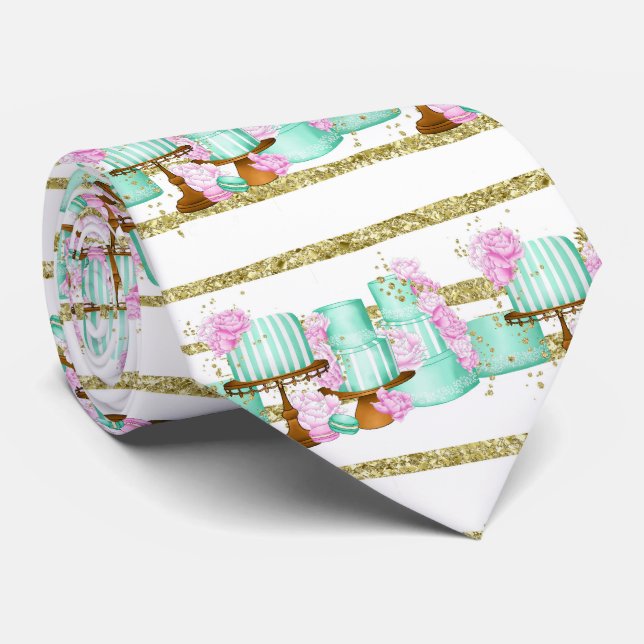 Cute cake baking tiled Bakery tie (Rolled)
