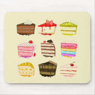Cute cake birthday cake with colourful cream mouse pad