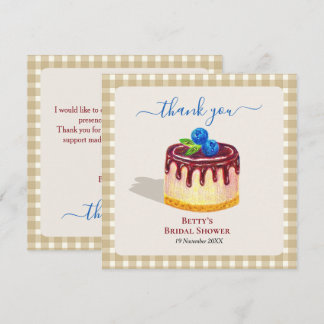 Cute Cake Dessert Beige Bridal Shower Thank You  Card