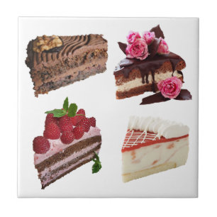 Cute Cake Desserts Selection Ceramic Tile