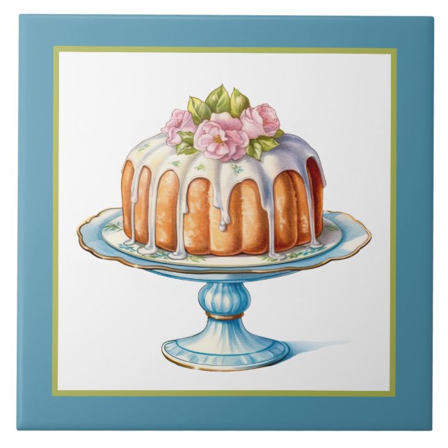 Cute cake kitchen crafting business home  ceramic tile (Front)