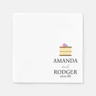 Cute Cake Logo Wedding Napkin