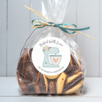 Cute Cake Mixer Baked With Love Classic Round Stic