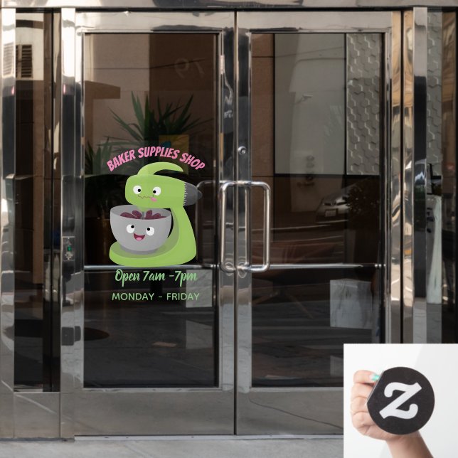 Cute cake mixer kitchen appliance cartoon (Office Door)