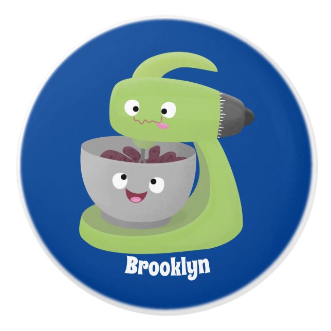 Cute cake mixer kitchen appliance cartoon  ceramic knob (Front)