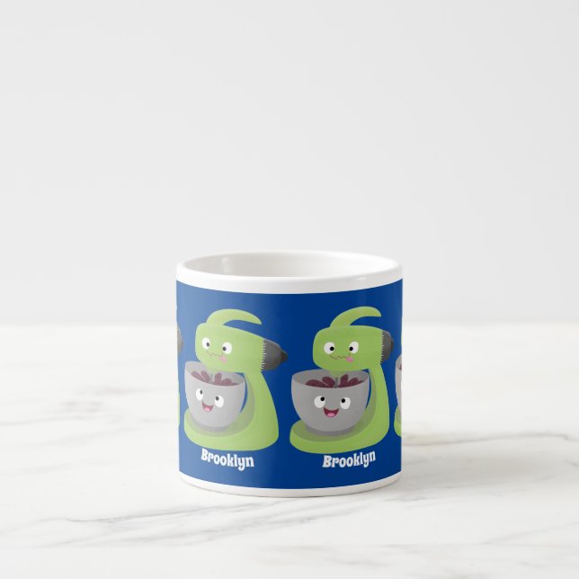 Cute cake mixer kitchen appliance cartoon  espresso cup (Front)