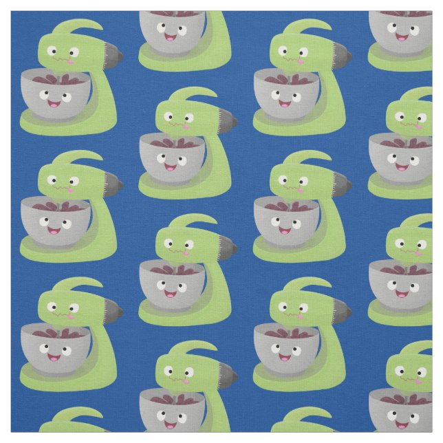Cute cake mixer kitchen appliance cartoon fabric (Swatch)