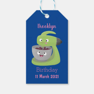 Cute cake mixer kitchen appliance cartoon gift tags