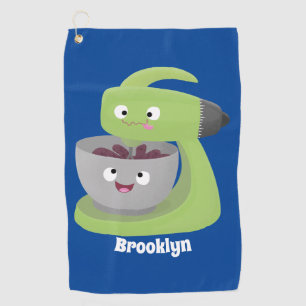 Cute cake mixer kitchen appliance cartoon golf towel