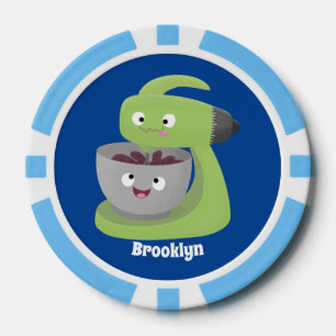 Cute cake mixer kitchen appliance cartoon poker chips