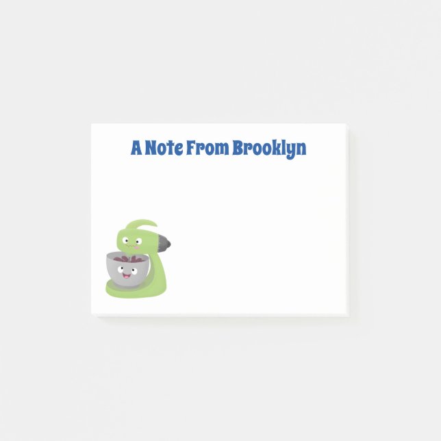 Cute cake mixer kitchen appliance cartoon post-it notes (Front)