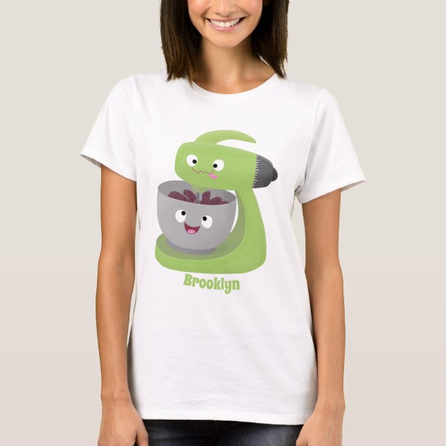 Cute cake mixer kitchen appliance cartoon T-Shirt (Front)