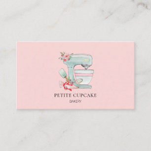 Cute cake mixer pink bakery business card