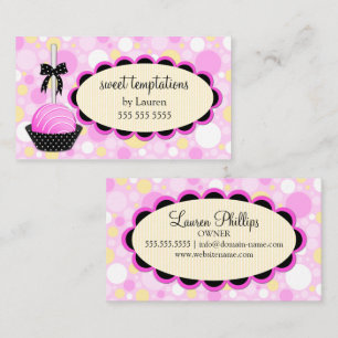 Cute Cake Pops Baking Business Card