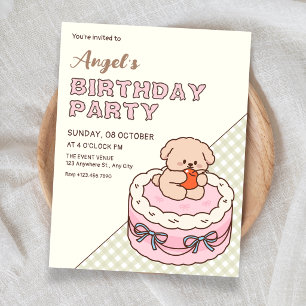 Cute Cake puppy Invitation