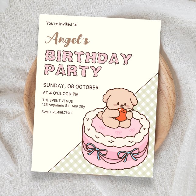 Cute Cake puppy Invitation (Creator Uploaded)