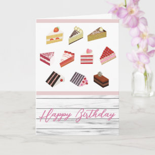 Cute Cakes Dessert Birthday Card