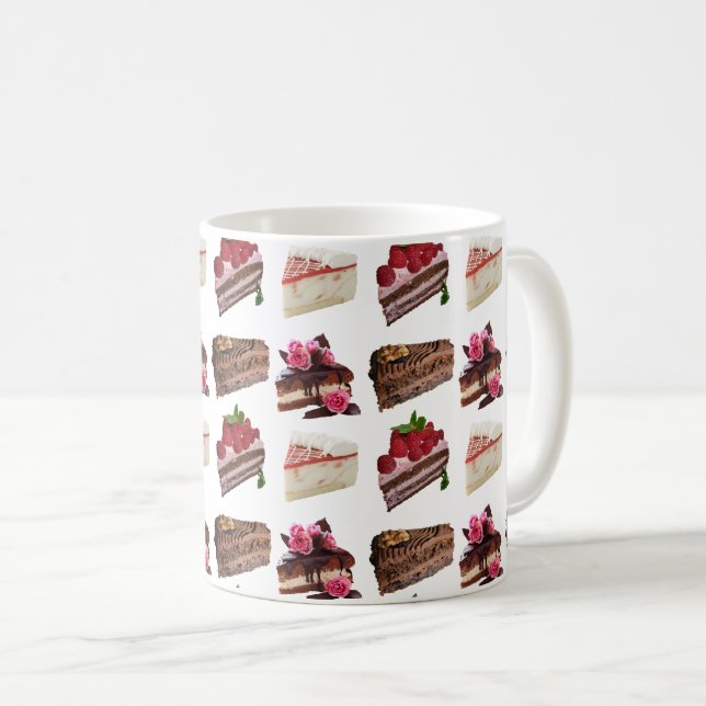 Cute Cakes Lovers Desserts Pattern Coffee Mug (Front Right)
