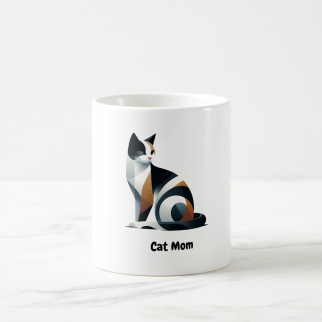 Cute Calico Cat Mum Ceramic Coffee Mug (Center)