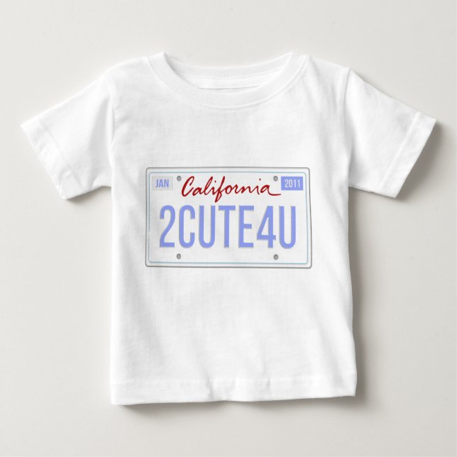 cute California license shirt for boy born 01/11 (Front)